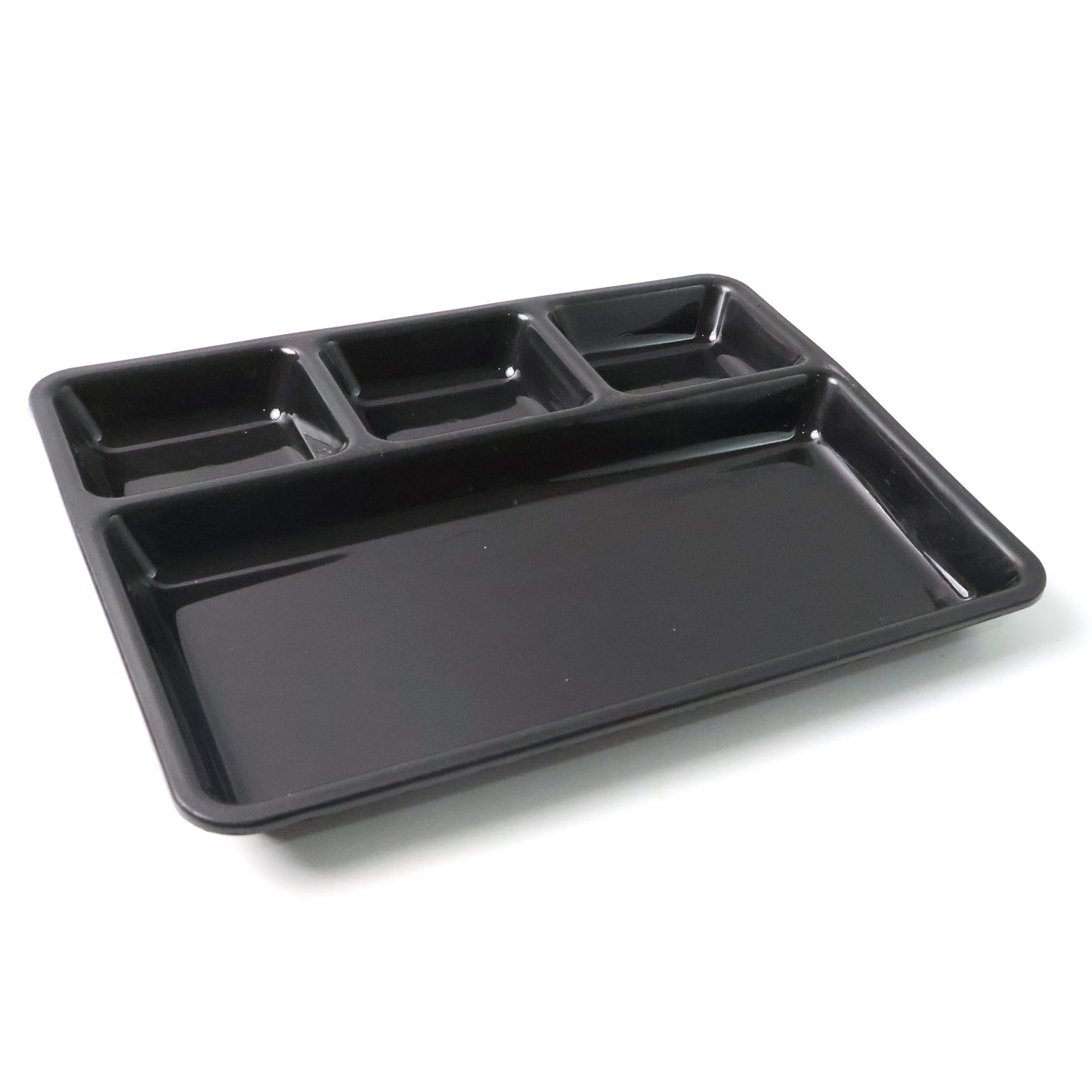 Plastic 4-Compartment Rectangular Meal Serving Tray – Sectioned Dining Plate (1 Pc)