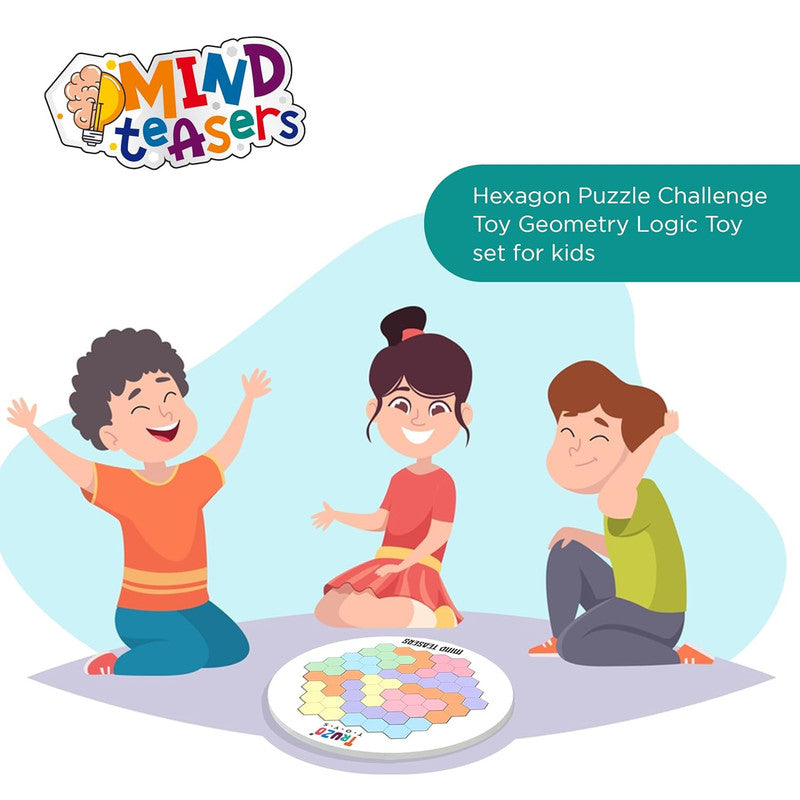 Truzo Mind Teasers Hexagon Puzzle Game – Colorful Educational Brain Teaser Toy for Kids