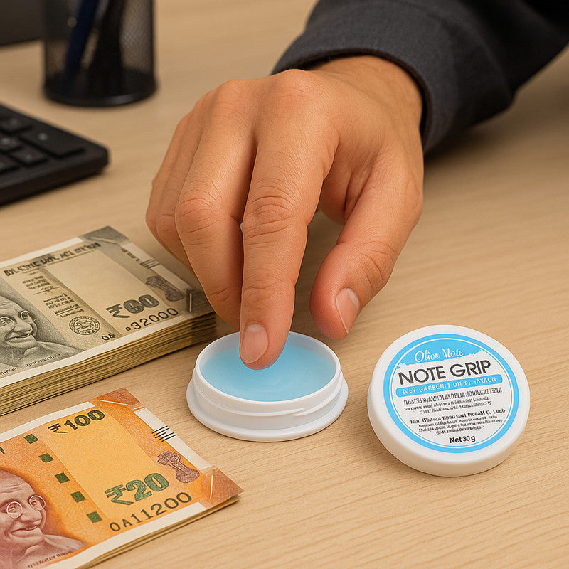OfficeMate Note Grip 30g – Non-Sticky Gel for Easy Note Counting & Page Turning
