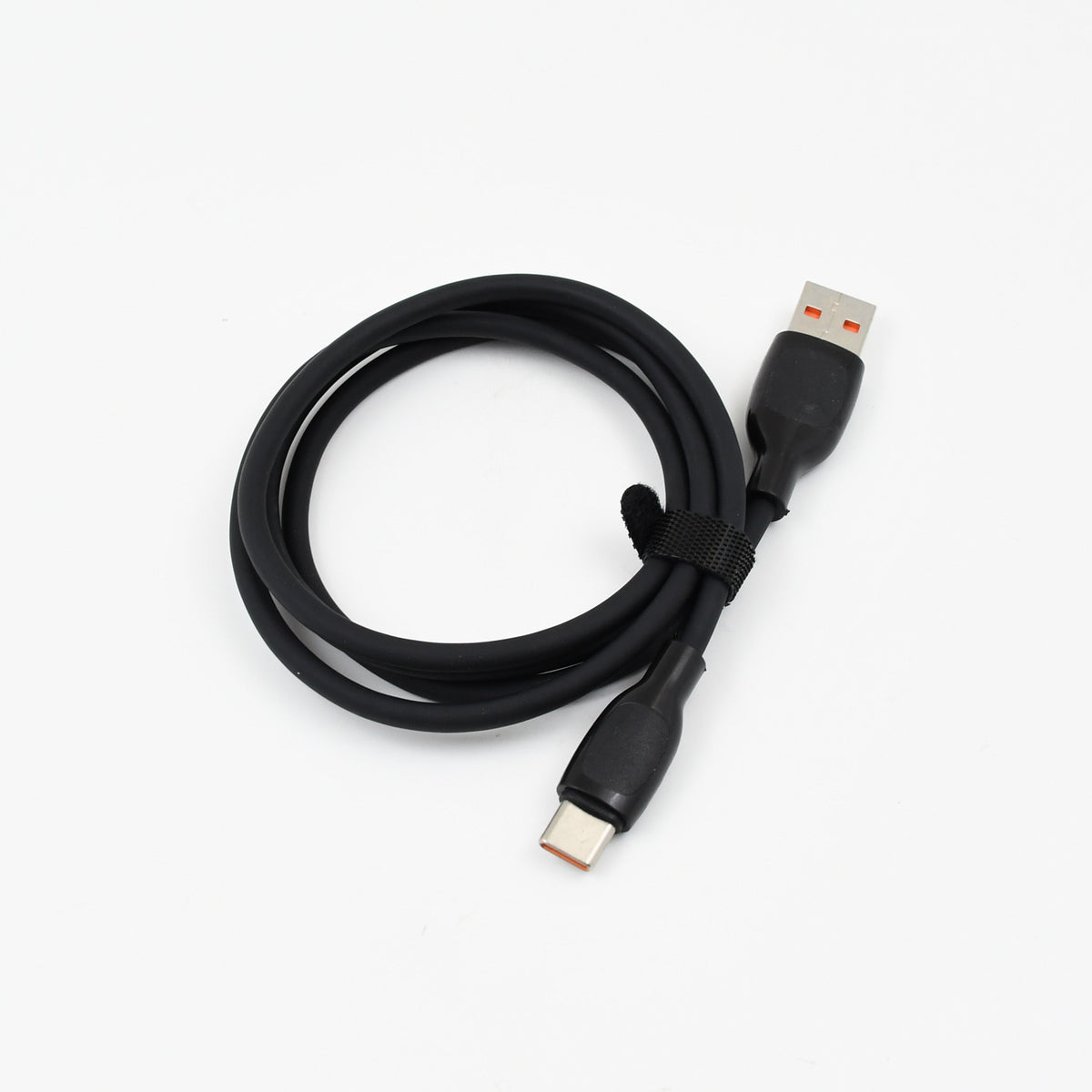 The Type C charging cable shown with its full length for scale.