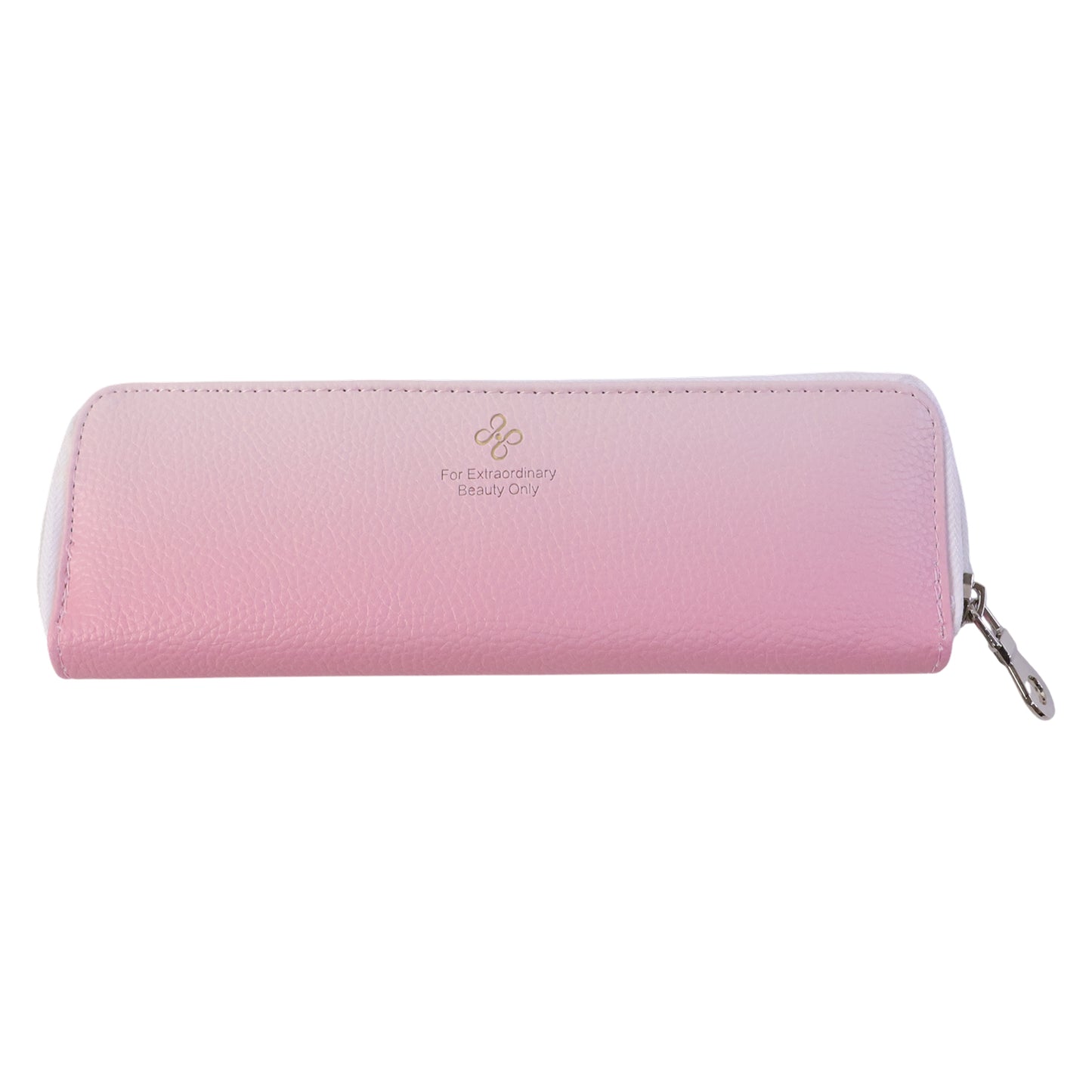 Compact organizer pouch holding various makeup items