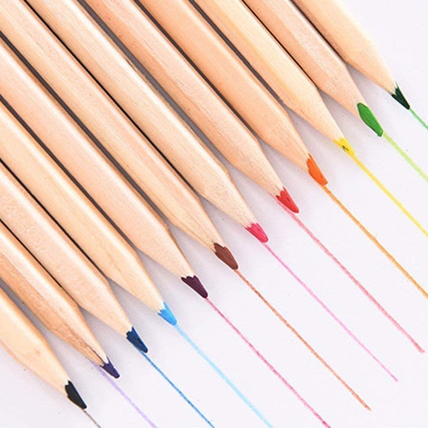 रंगीन लकड़ी का पेंसिल सेट पेंसिल बॉक्स, रूलर, शार्पनर के साथ बच्चों, कलाकार, वास्तुकार के लिए (12 पीस सेट)