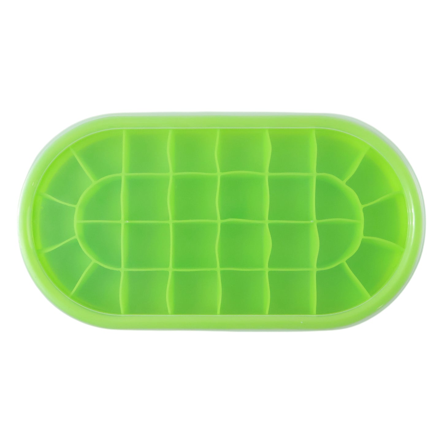 Freezer ice cube tray with oval compartments