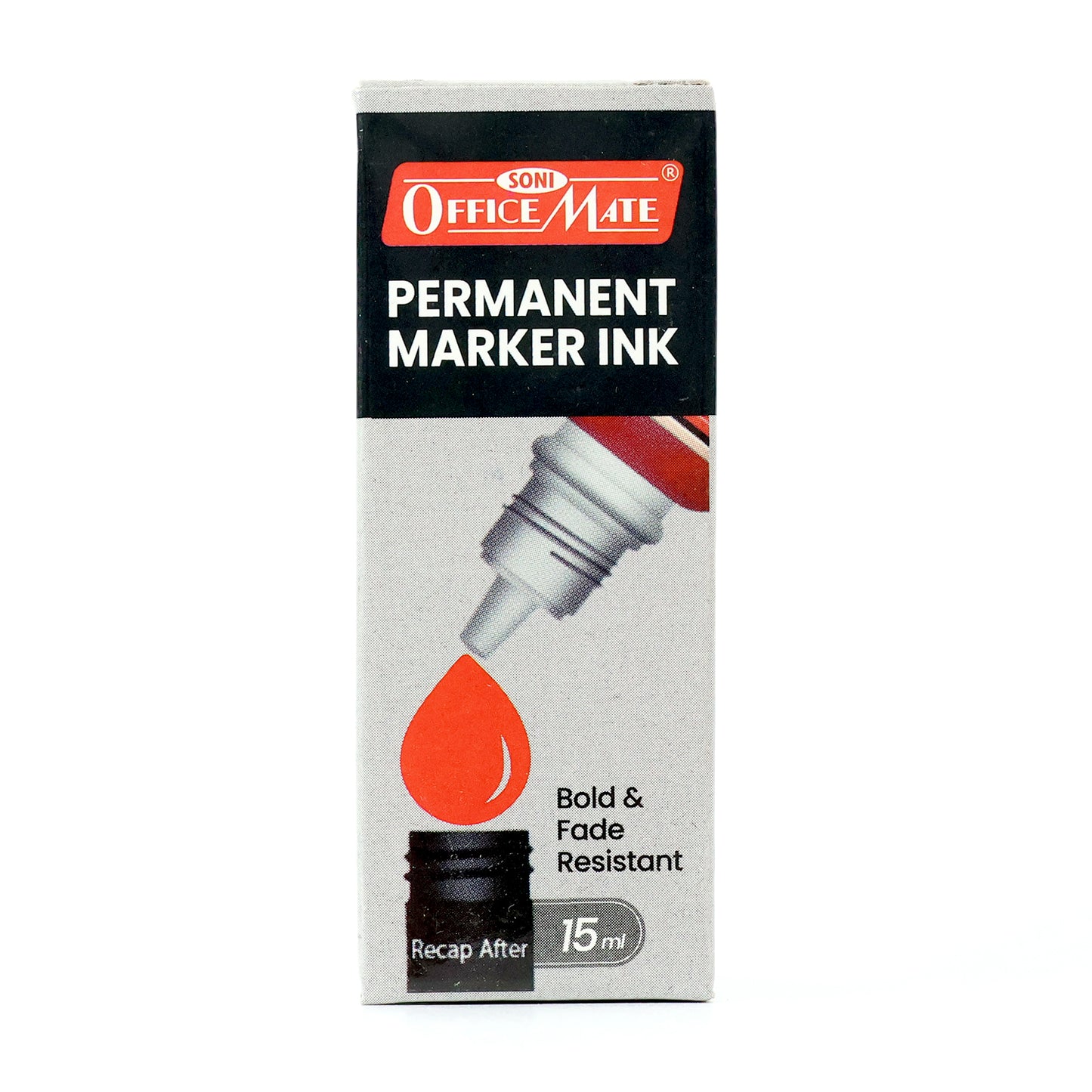 Officemate Permanent Marker Ink Blue – 15 ml Refill Bottle | Bold & Fade-Resistant Ink