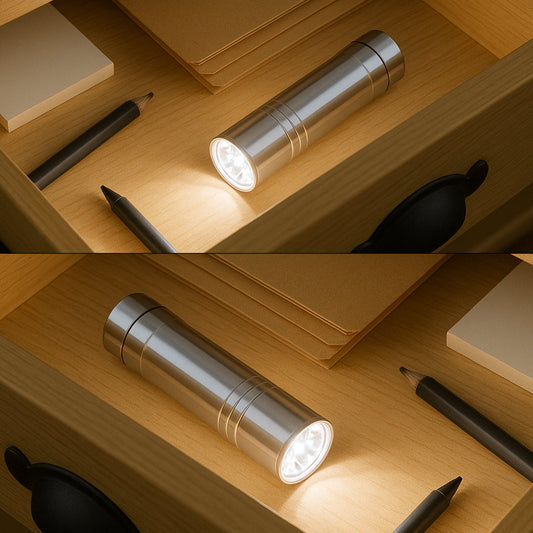 Portable Mini Torch, Super-Bright Mini 6 LED Bulb Pocket Torches - Small Keyring Torch Flashlight for Camping, Hiking, DIY, Travelling, Outdoors and More 3 Battery operated (Battery not included / 1 pc / Mix Color )