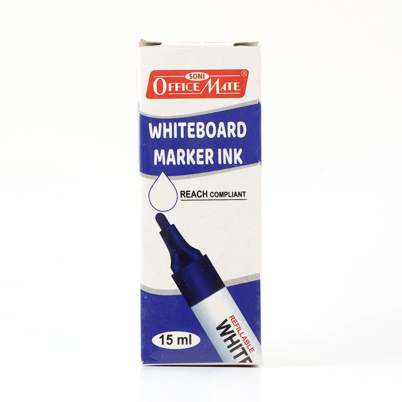 OfficeMate Whiteboard Marker Ink Blue – 15 ml Refill Bottle for Smooth & Clear Writing