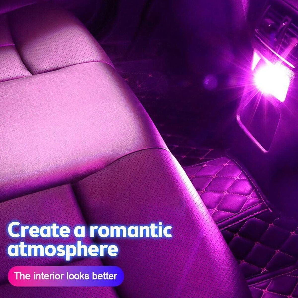Multiple diamond shape mini USB LED lights arranged to show their vibrant glow.