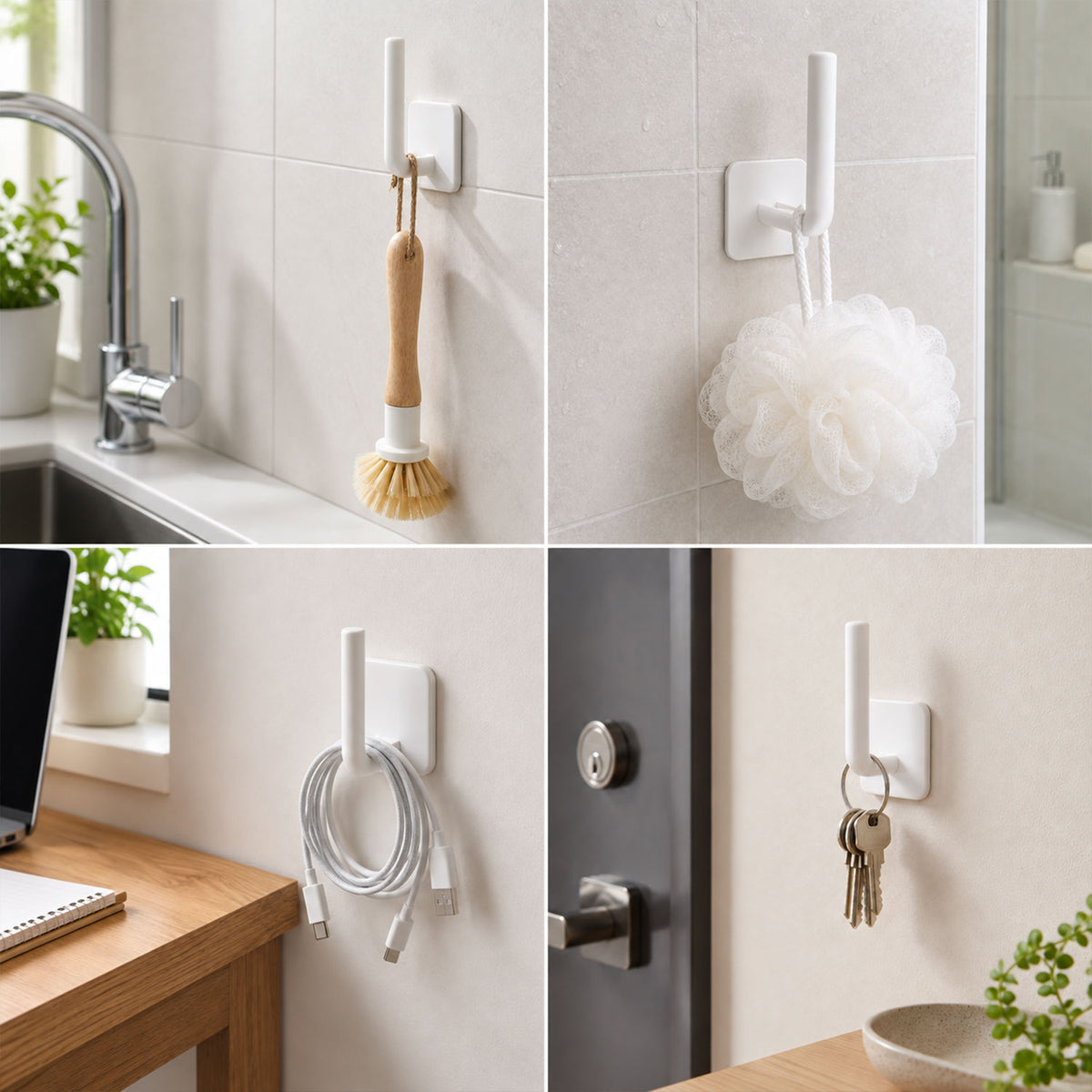 Self Adhesive Wall Hook for Bathroom Drill Free Towel Hook (1 Pc)