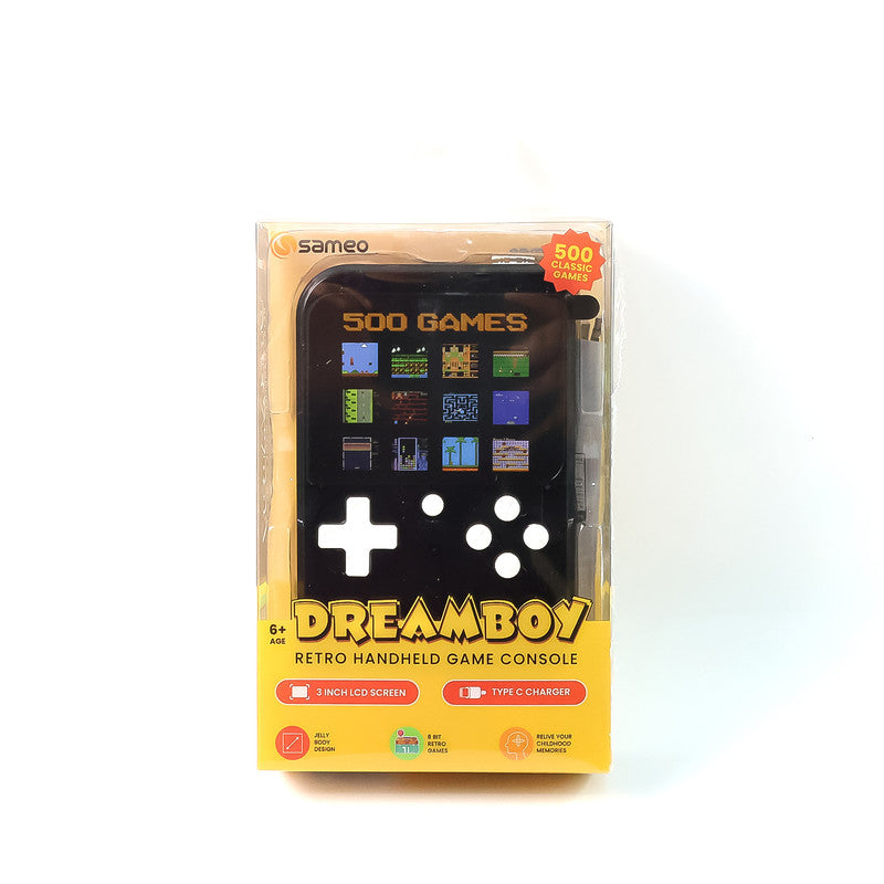 Sameo DreamBoy Retro Handheld Gaming Console with 500 Built-in Classic Games – Portable Mini Game Player with TV Output