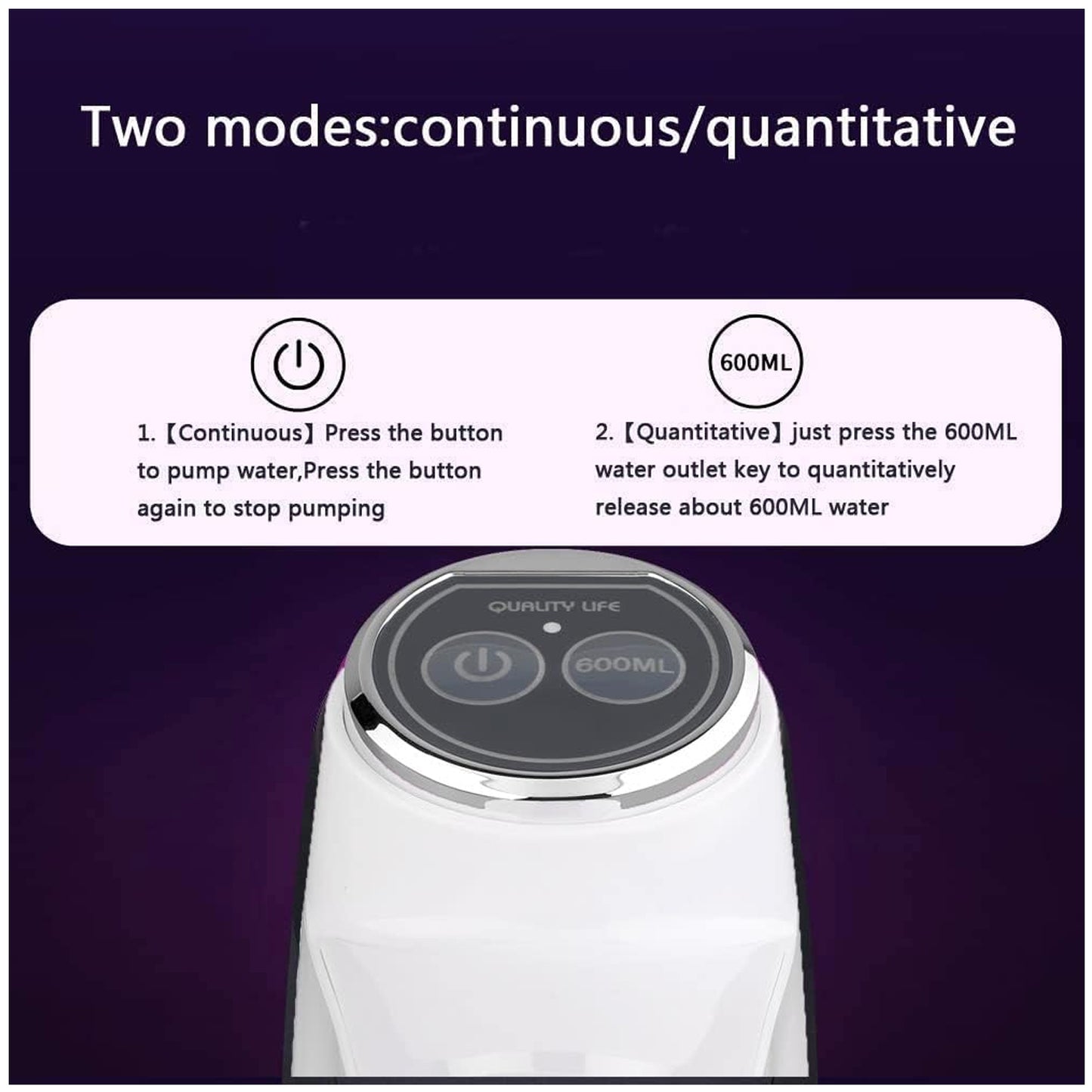 USB Electric Water Dispenser Pump, Portable Bottle Pump for Home & Travel Use