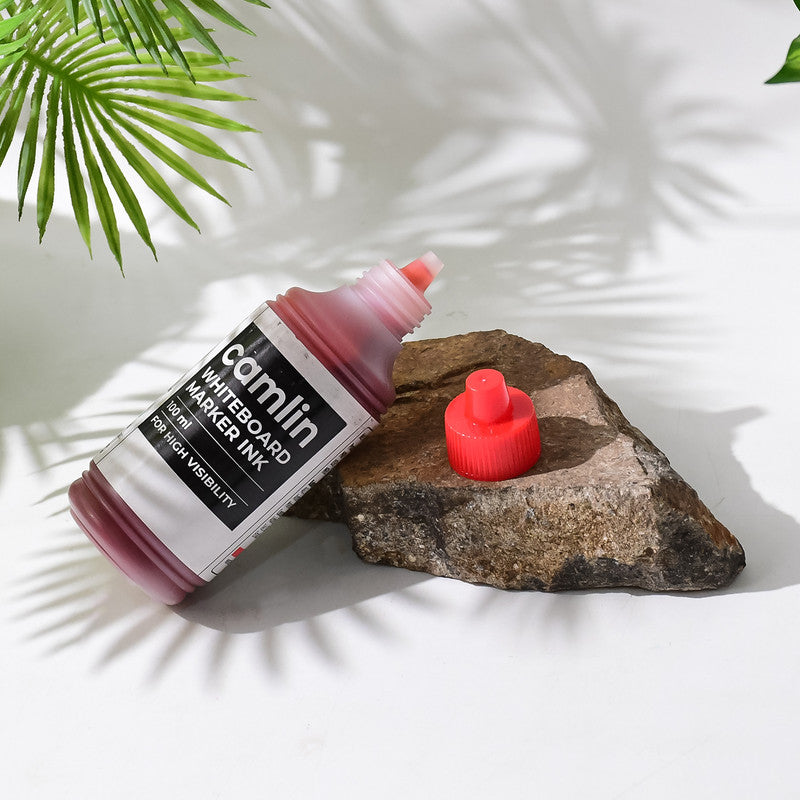 Camlin Whiteboard Marker Ink 100 ml – Black Color Refill Ink for High Visibility