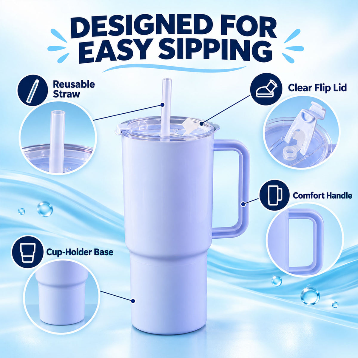 Travel tumbler white bg