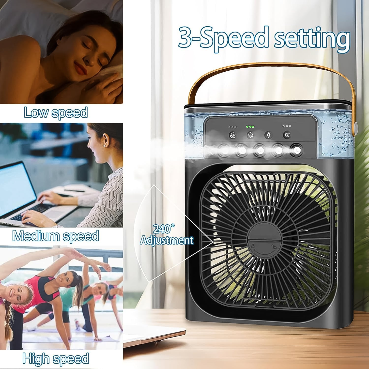 Portable Air Conditioner Fan - Personal Desk Cooling Fan (Battery Not Included)