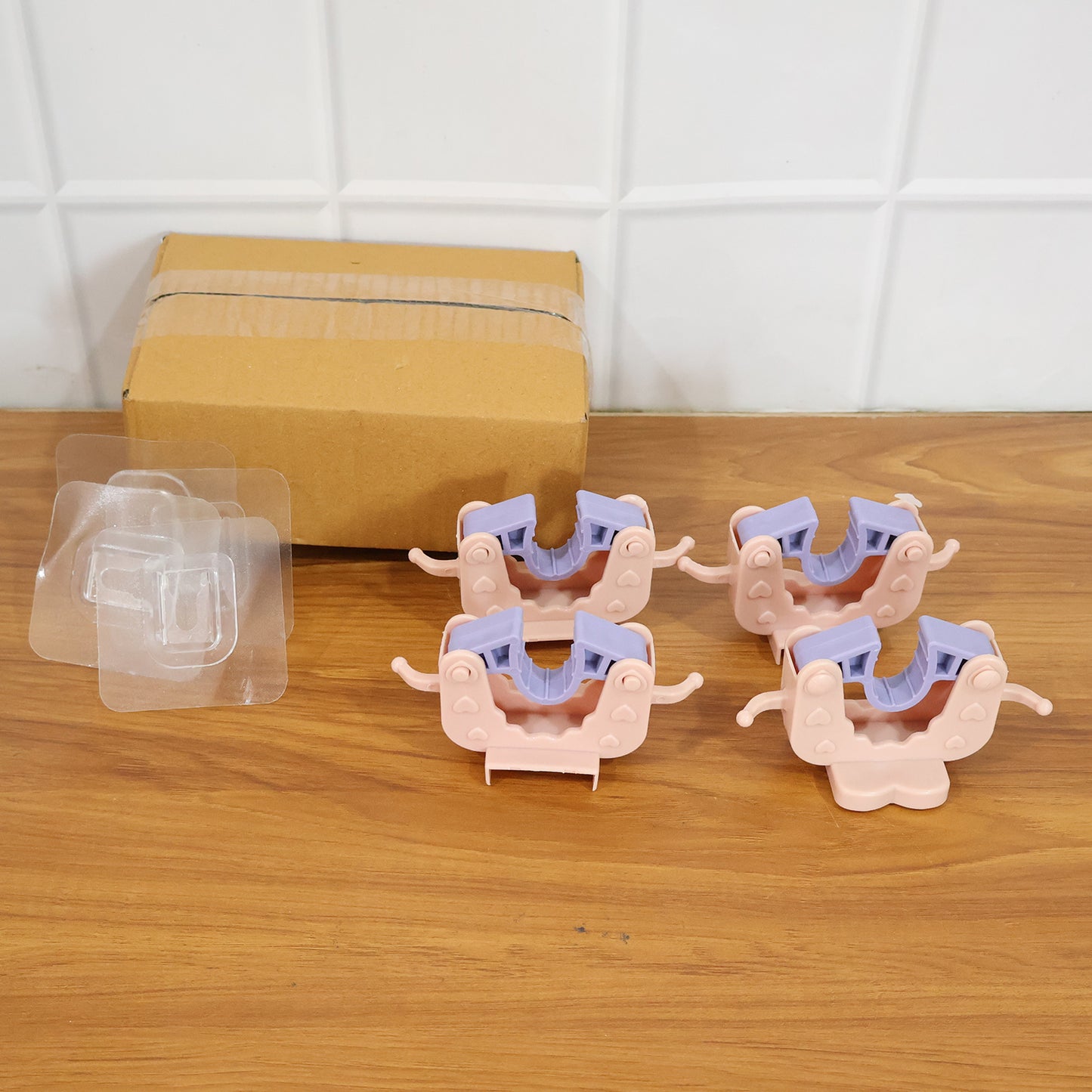 Wall Mounted Broom & Mop Holder Clips (4 Pc Set)