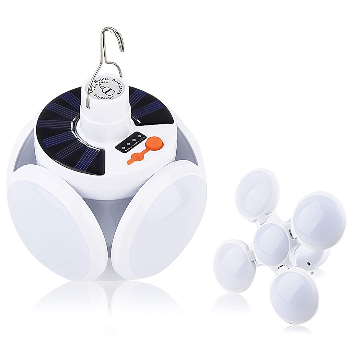 12590 સોલર મલ્ટી-ફંક્શનલ ઇમરજન્સી એલઇડી લાઇટ બલ્બ સાથે યુએસબી ચાર્જિંગ, એલઇડી કેમ્પિંગ લેમ્પ, કેમ્પિંગ લેમ્પ, યુએસબી રિચાર્જેબલ, 5 બ્રાઇટનેસ લાઇટ મોડ્સ, ફોલ્ડેબલ કેમ્પિંગ લાઇટ, SOS IP65 વોટરપ્રૂફ કેમ્પિંગ લાઇટ, બ્લેકઆઉટ ઇમરજન્સી સાધનો, કેમ્પિંગ ગેજેટ્સ