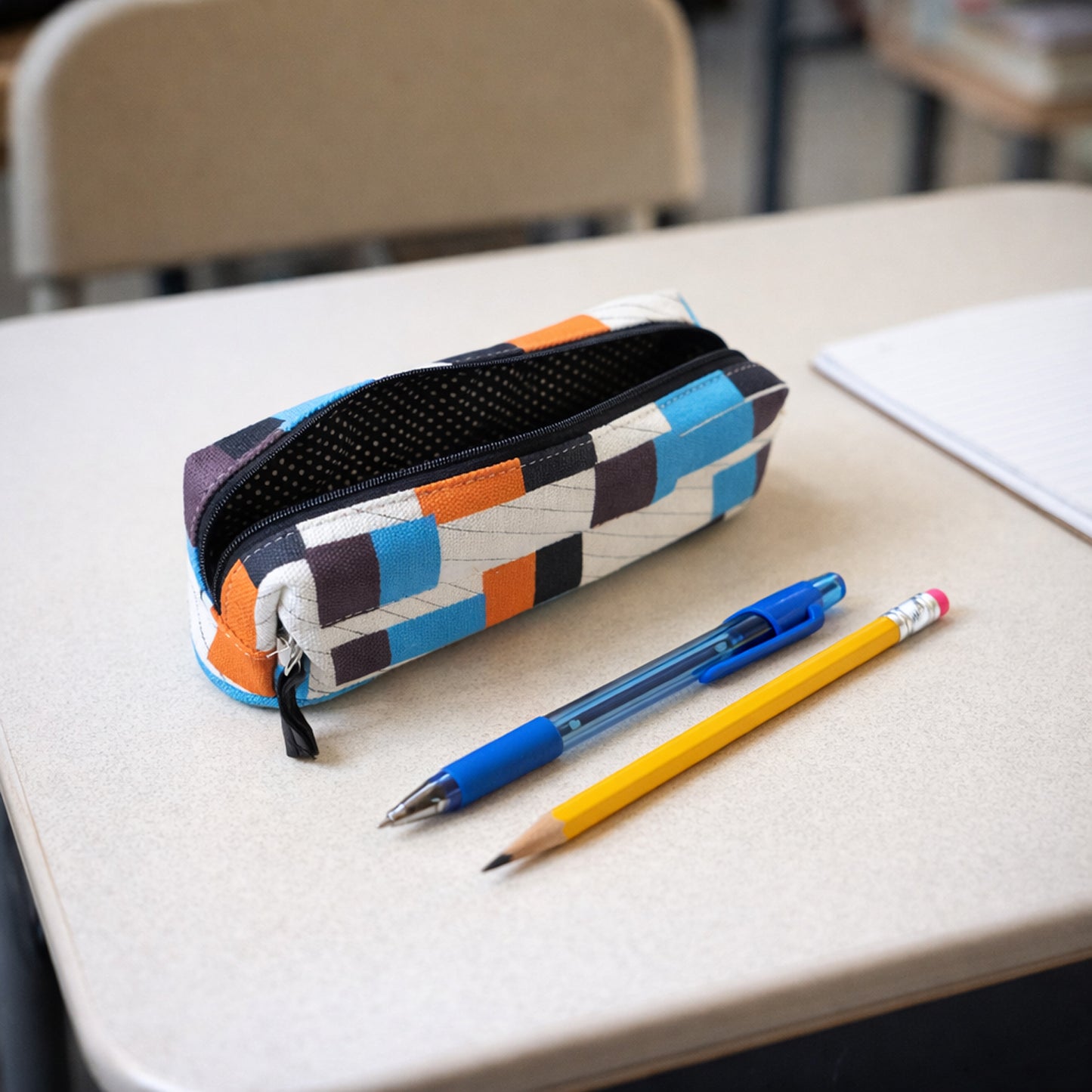 Printed fabric texture of pencil pouch