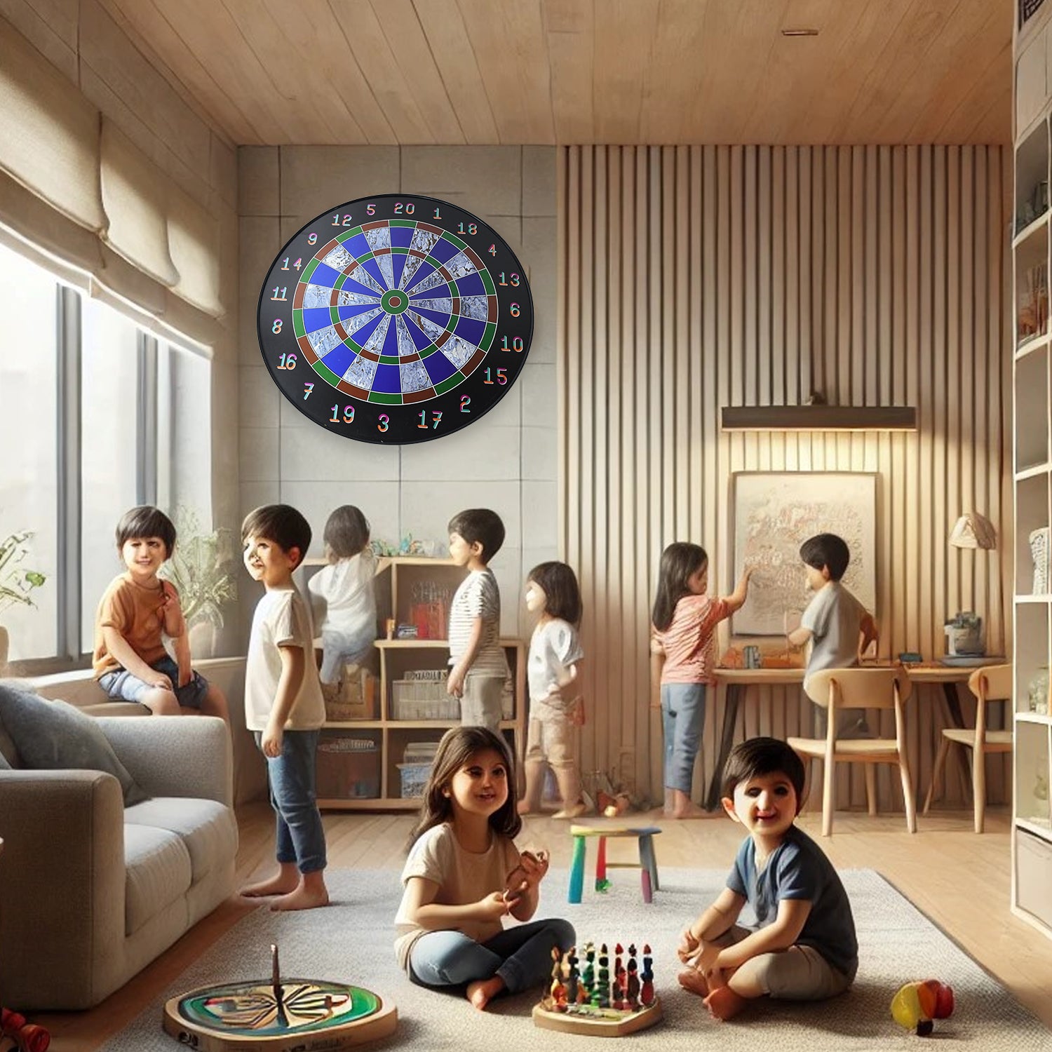 Magnetic Dart Board Game Set with 6 Safe Darts for Kids & Adults