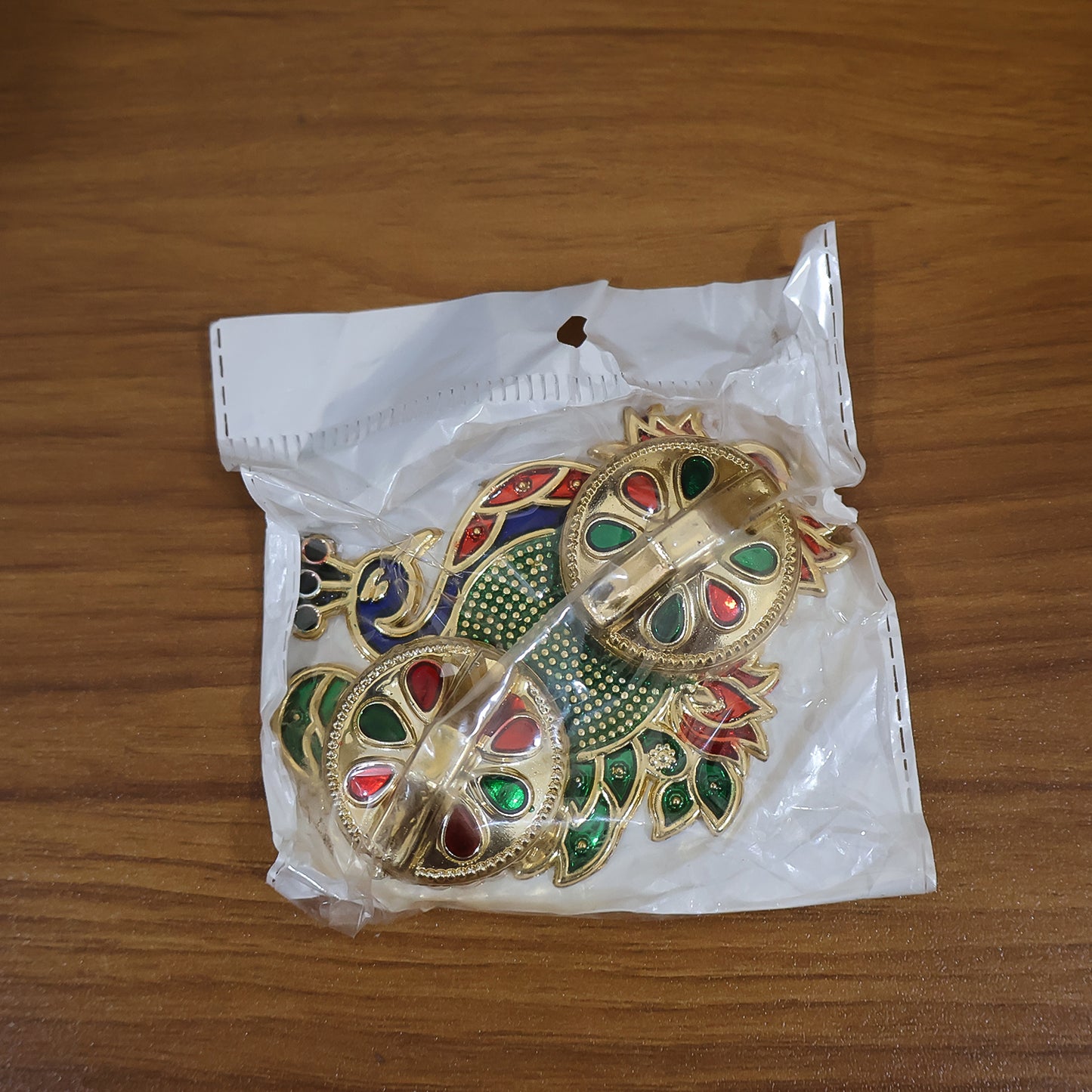 Peacock Design Metal Kumkum / Roli–Chawal Box - (1 Pc)