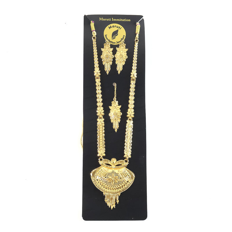 Royal Heritage Gold-Plated Bridal Necklace Set for Weddings