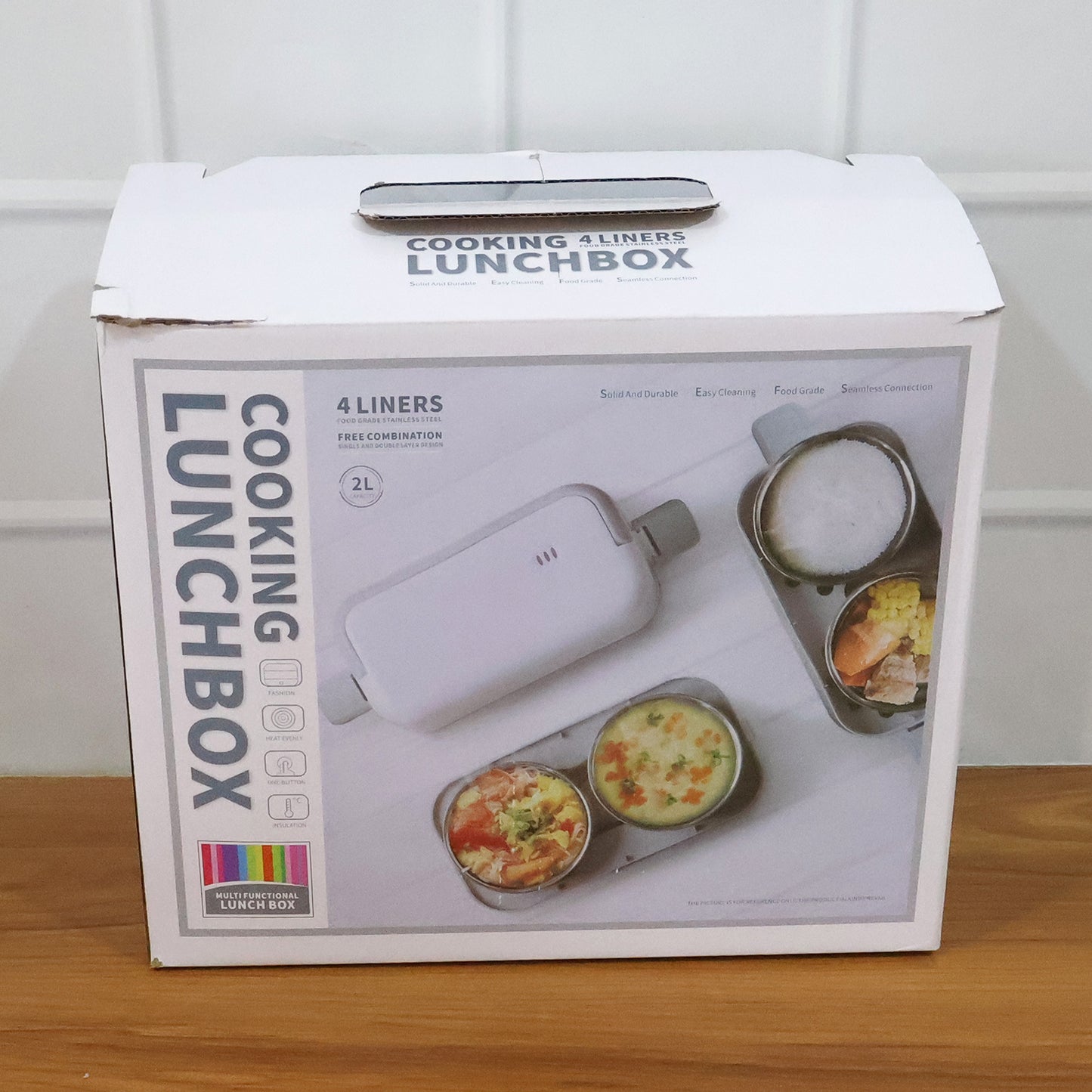 Electric Heated Lunch Box with Stainless Steel Inner Containers (1 Set)