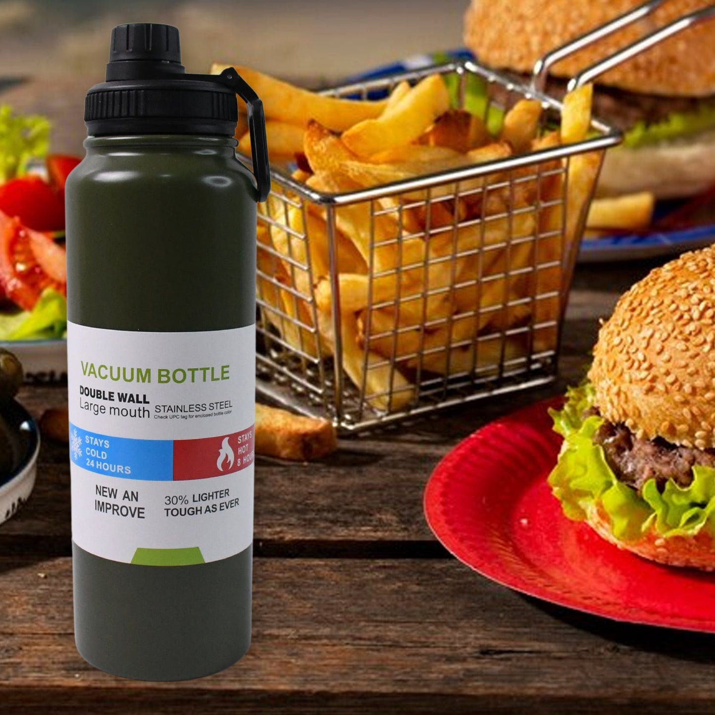 Customize Stainless Steel Double Wall Vacuum-Insulated Drink Water Bottle (800ML / Mix Color)