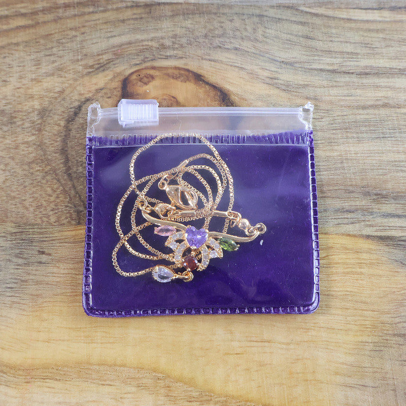 Elegant Multicolor Crystal Flower Pendant Necklace