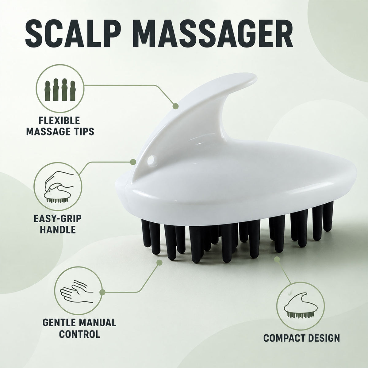 Hair Scalp Massager Brush with Soft Silicone Bristles for Shampoo Wash (1 Pc)