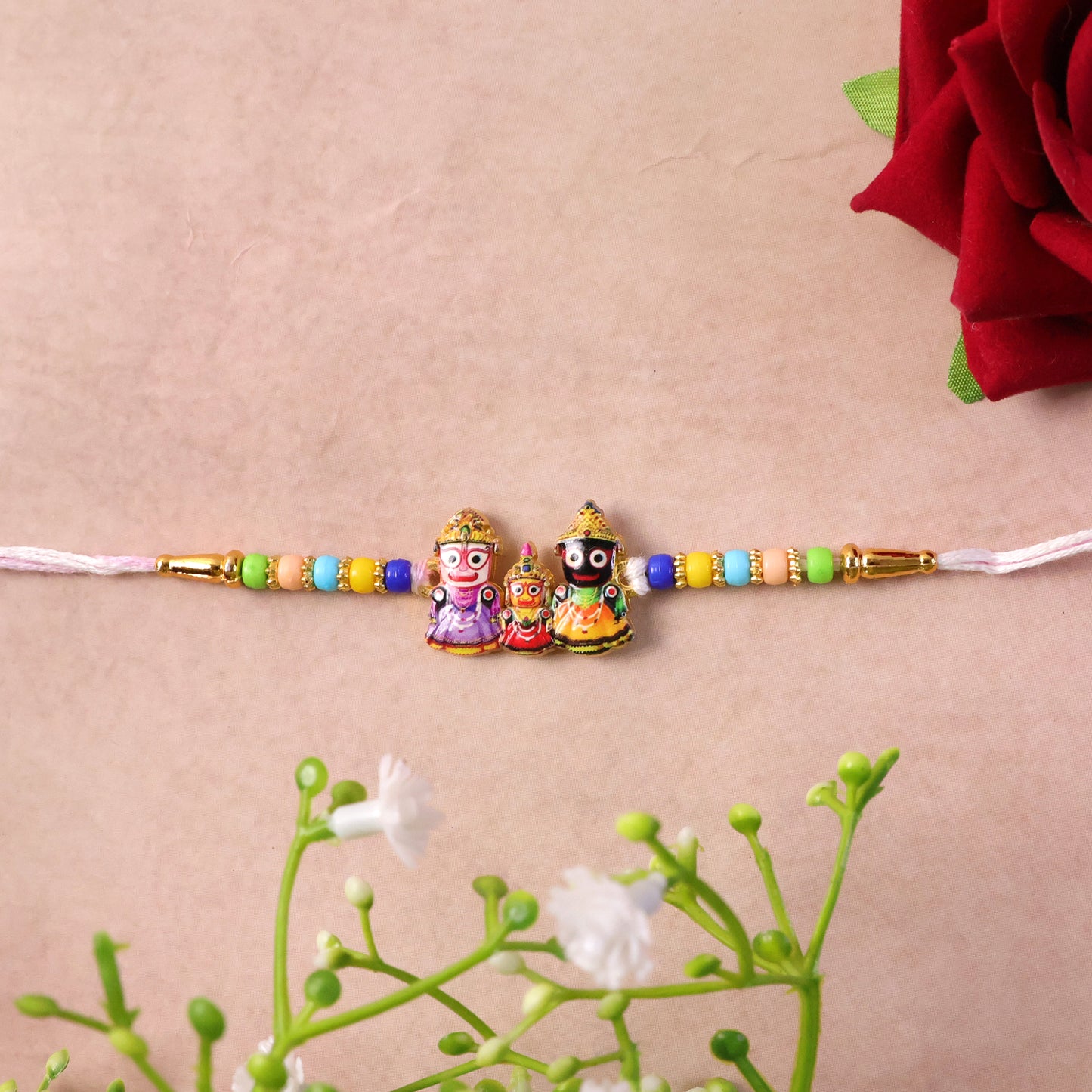Traditional Jagannath Balabhadra Subhadra Idol Designer Rakhi – 1 Pc