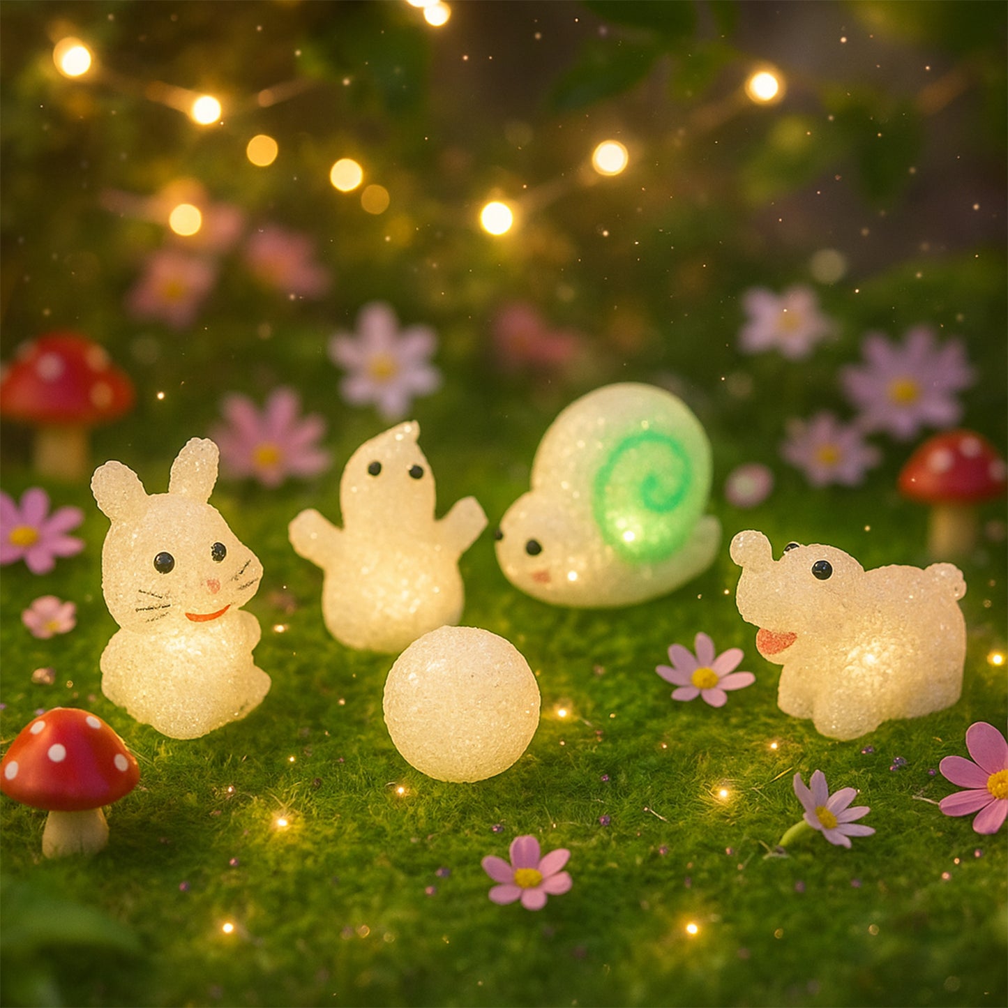 Decorative Multi Shape LED Night Lamp Set Cute Animal Design (6 Pc)