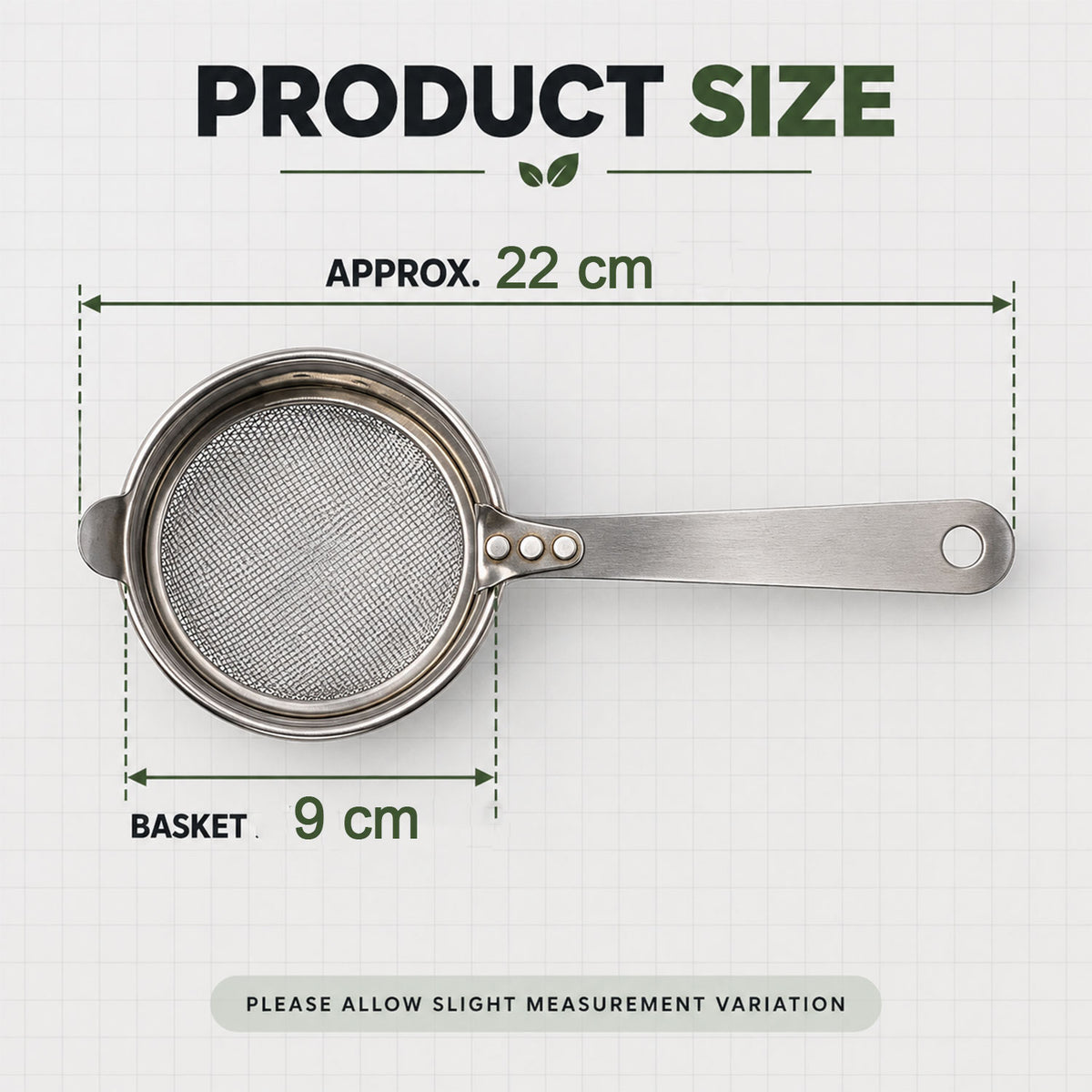 Apex Stainless Steel Tea Strainer No 3 with Long Handle, Fine Mesh Chalni (1 Pc)
