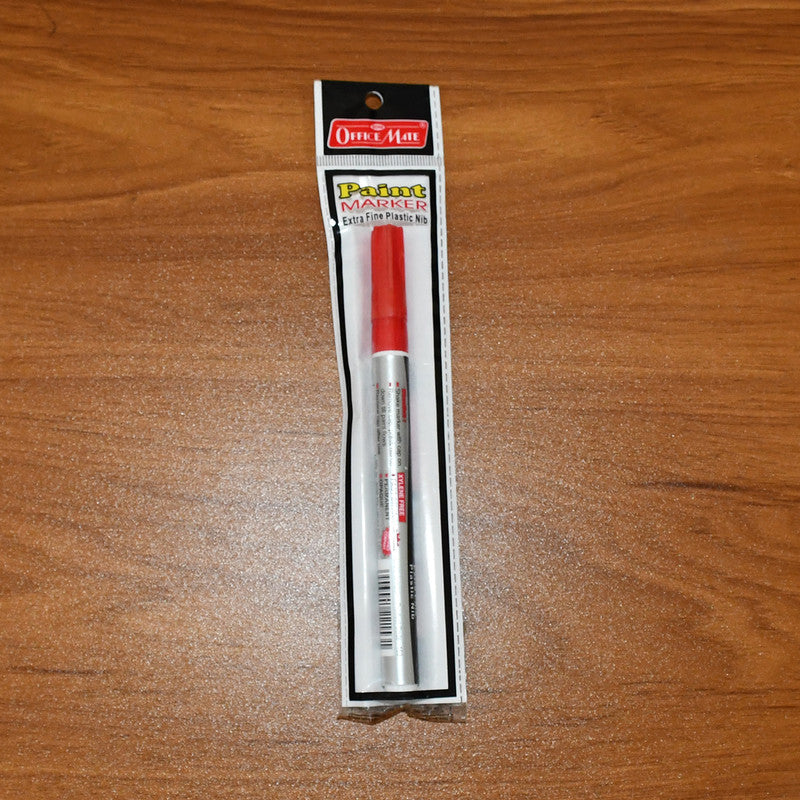 Office Mate Paint Marker – Red Colour Extra Fine Plastic Nib