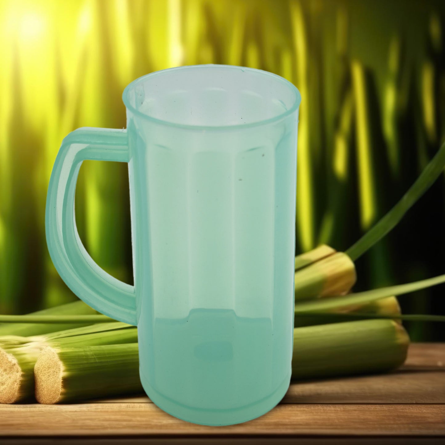 Hand holding a lightweight plastic coffee mug