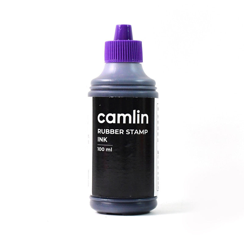 Camlin Rubber Stamp Ink – Violet Colour, 100 ml Long-Lasting Quick-Drying Ink for Office and Professional Use