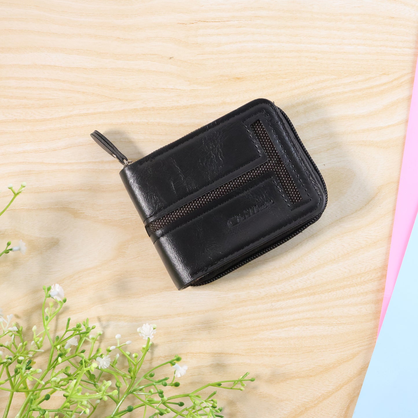 Compact Zip-Around Card Holder Wallet for Men & Women (1 Pc)