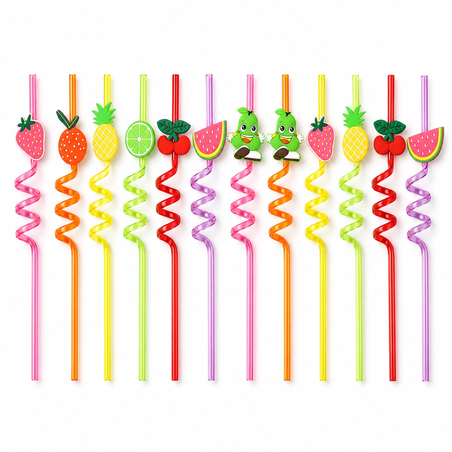 Child holding a drink with a truck decorated plastic straw