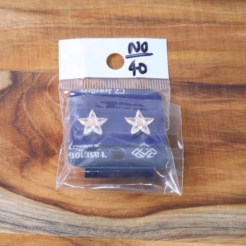 Sparkling Star-Shaped CZ Stone Stud Earrings for Women