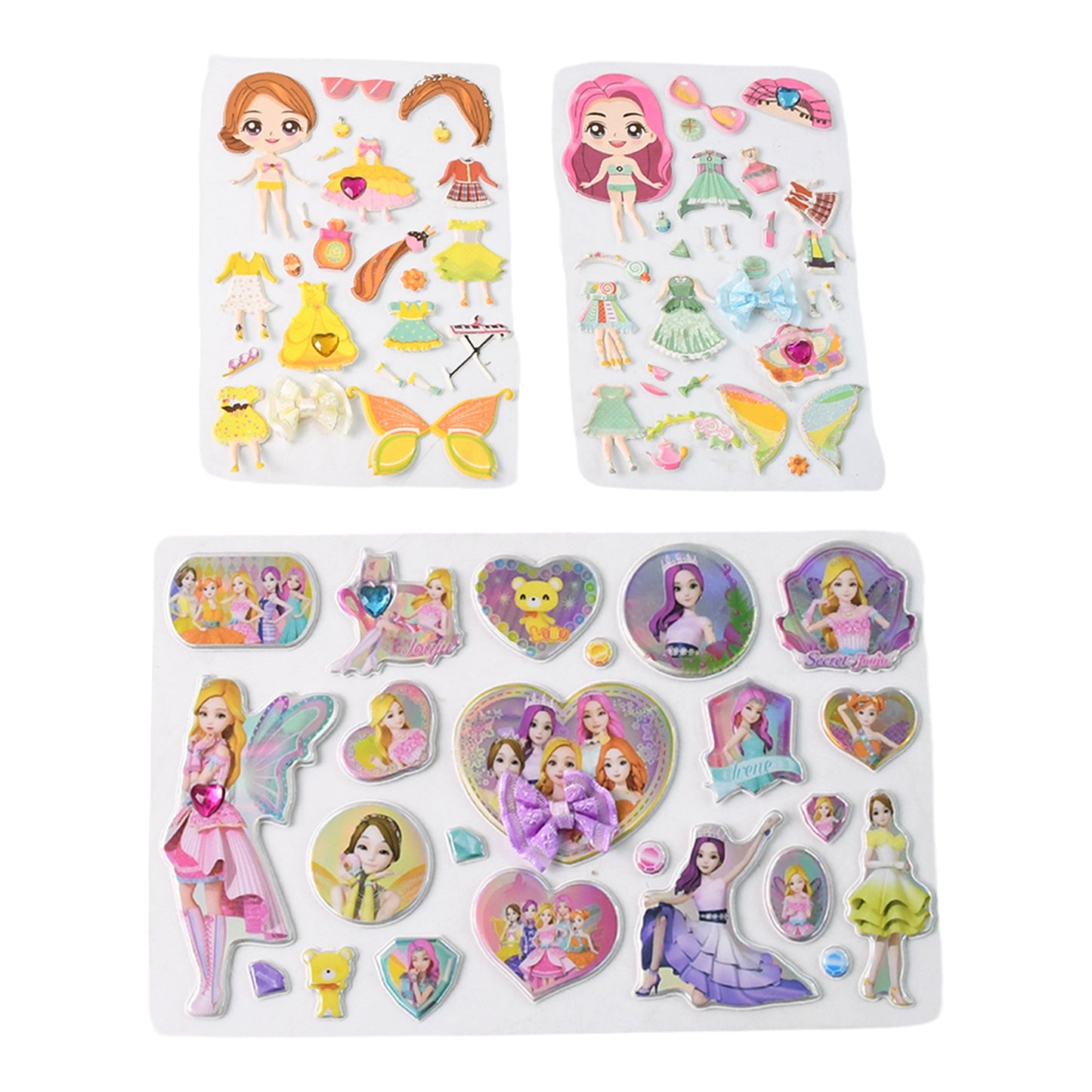 Multipurpose Adhesive 3D Stickers (1 Sheet / Mix Design)