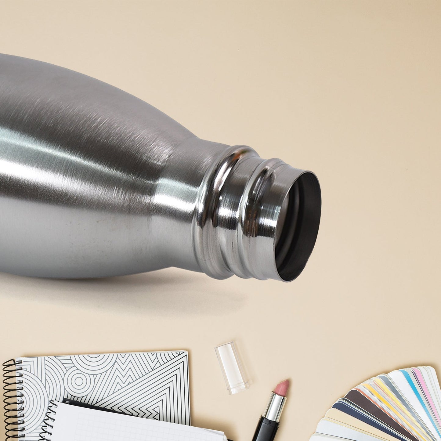 Customize Silver Stainless Steel Water Bottle Approx 500 ML (1 Pc)