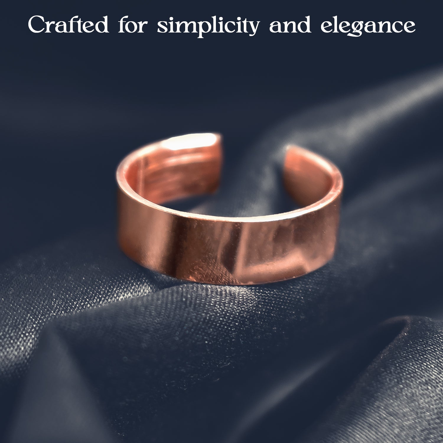Custom Engraved Rose Gold-Plated Adjustable Stainless Steel Ring