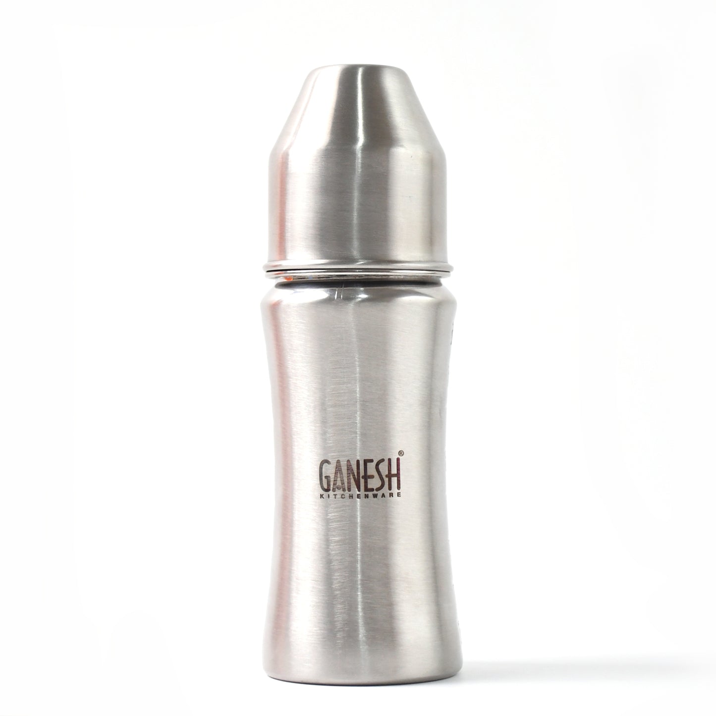 Ganesh Stainless Steel Baby Feeding Bottle, Milk Bottle for New Born / Infants / Toddler Up to 3 Years, BFA Free (250 ML Approx)