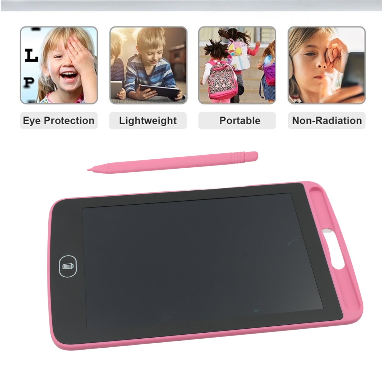 पोर्टेबल एलसीडी राइटिंग बोर्ड स्लेट ड्राइंग रिकॉर्ड नोट्स डिजिटल नोटपैड पेन हैंडराइटिंग पैड के साथ बच्चों के लिए पेपरलेस ग्राफिक टैबलेट (8.2 इंच)