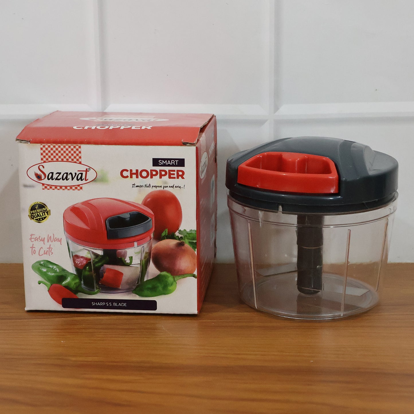 Compact Manual Hand-Press Vegetable Chopper (1 Pc)