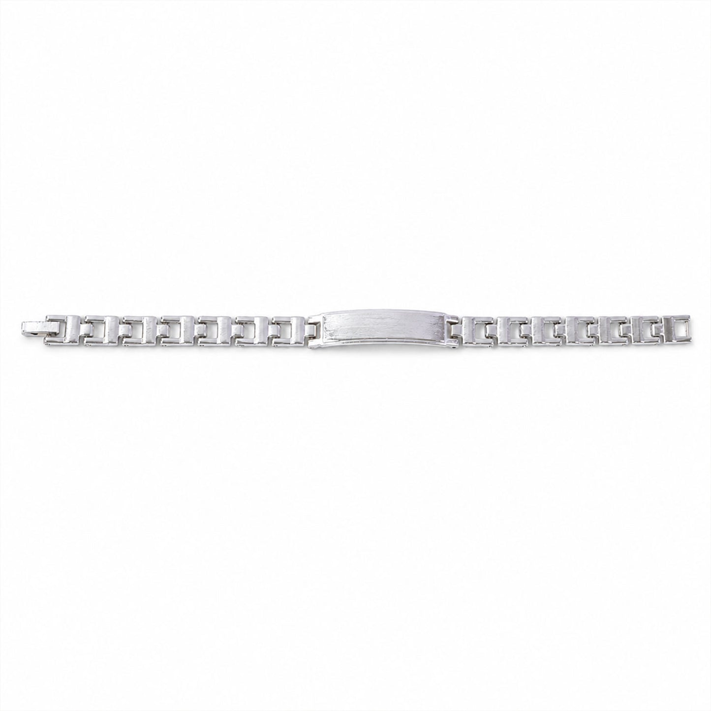 Customized Name Engraved Silver Plate Link Chain Bracelet (1 Pc)