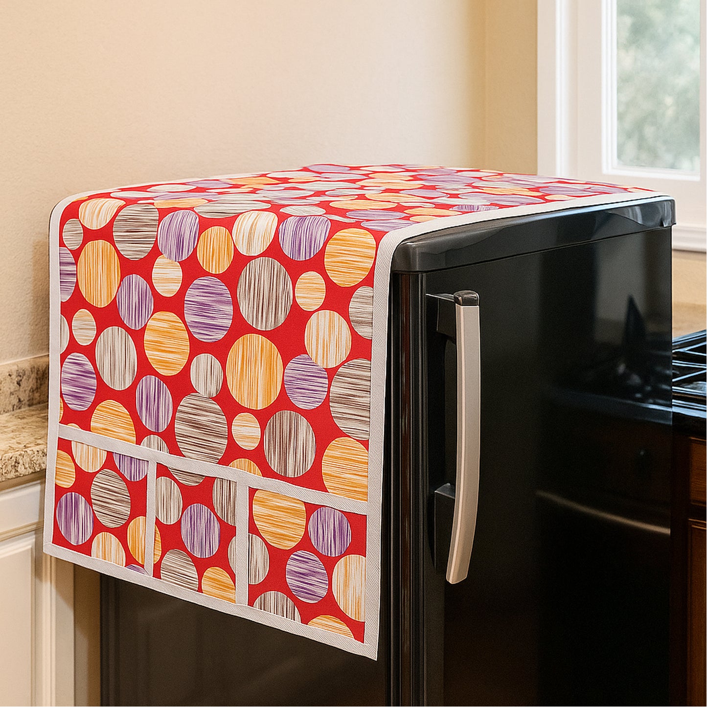 Refrigerator Top Cover with Side Pockets (100x60 Cm / 1 Pc)