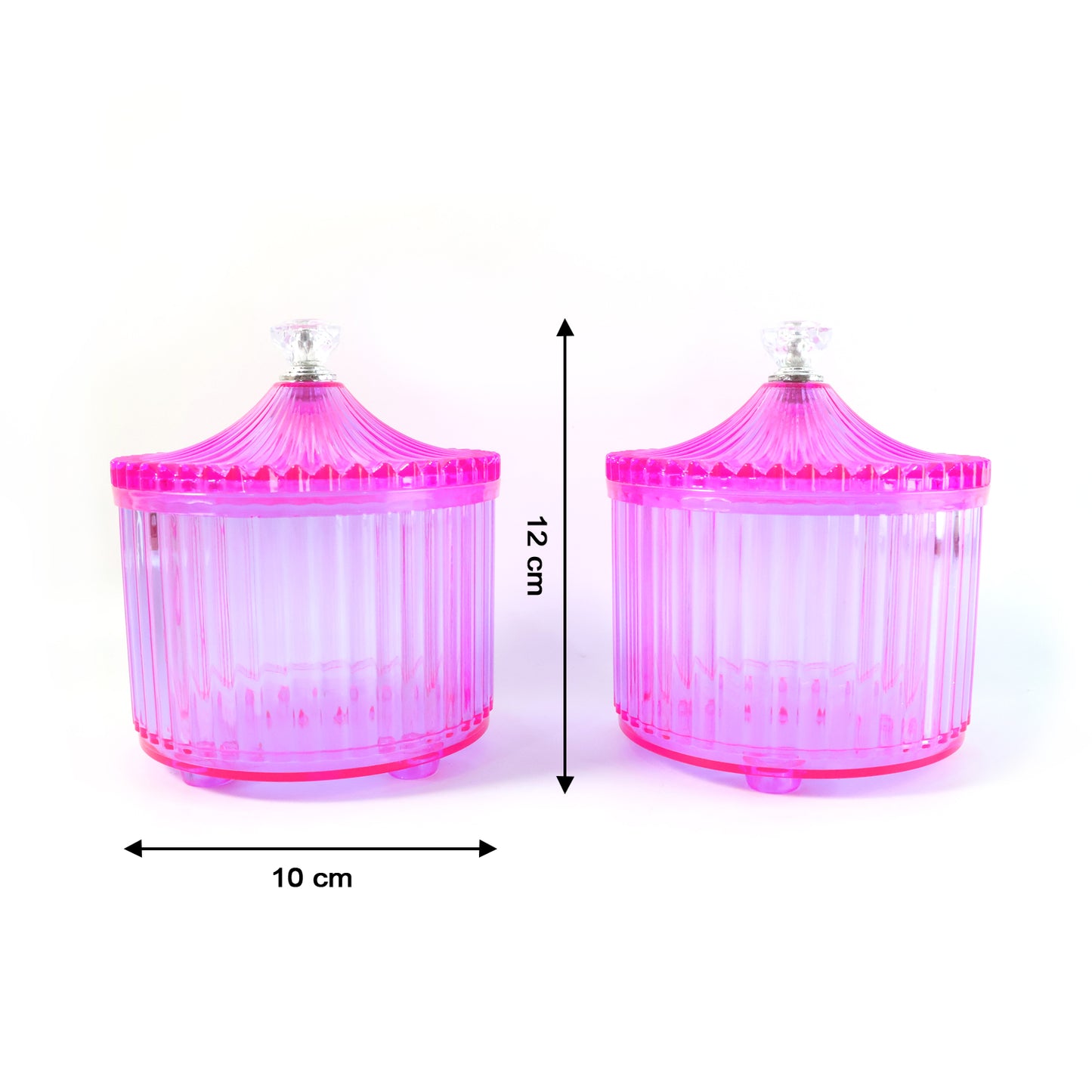 Plastic Luxury Transparent Dry Fruit Storage Jars (2 Pc)