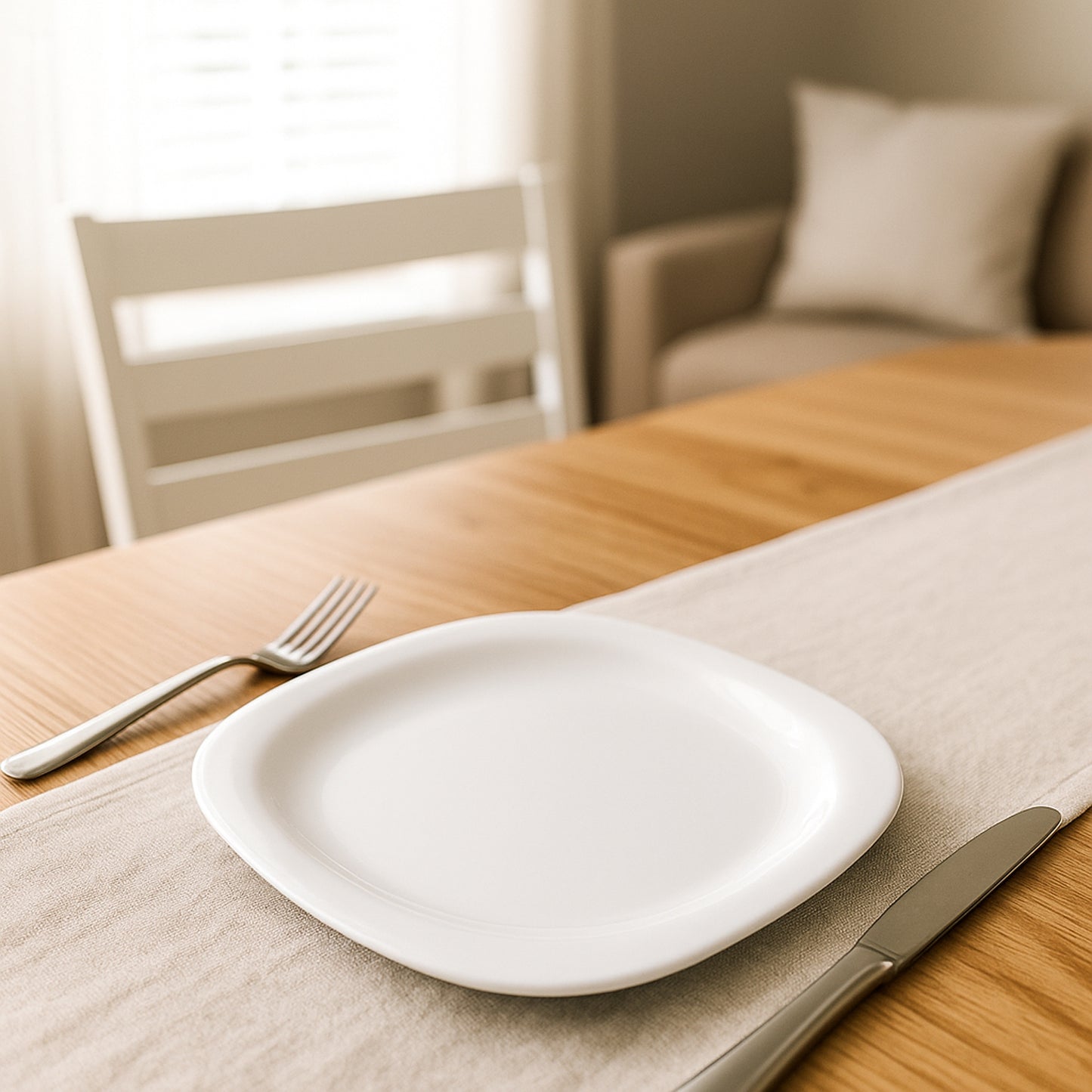Plastic Square Dinner / Serving Plate – 20 cm (1 Pc)