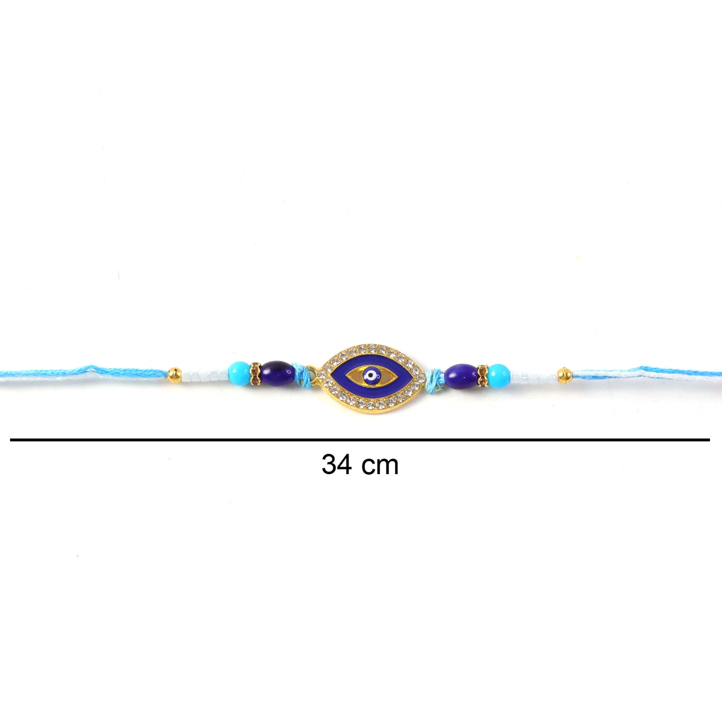 Evil Eye Designer Rakhi with Blue Beads (1 Pc)
