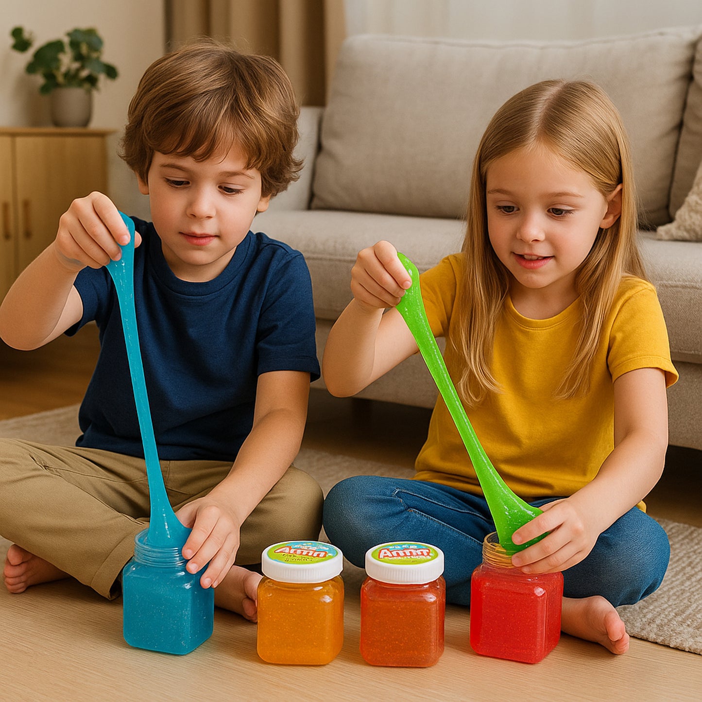 Khyati Frisky Slime Glitter Edition – Stretchable Sparkling Slime Toy in Jar Pack (1Pc/Mix Colour)