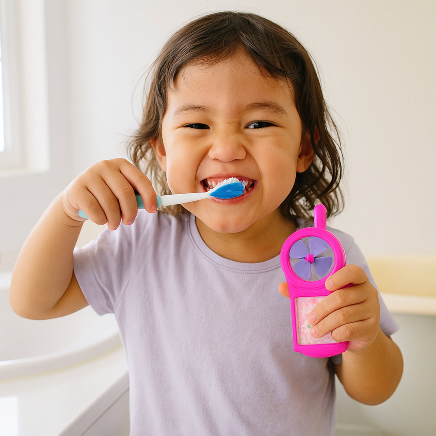 Kids Toothbrush and Fan Toy Set