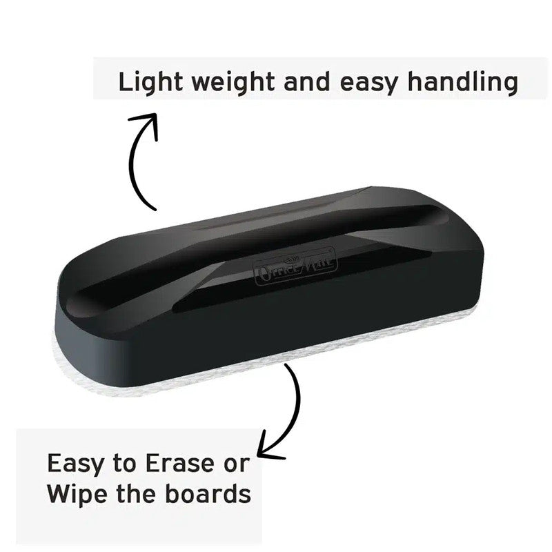 OfficeMate White Board Duster (Without Markers) – Durable Plastic Body, Soft Felt Surface, Easy Grip for Smooth Cleaning